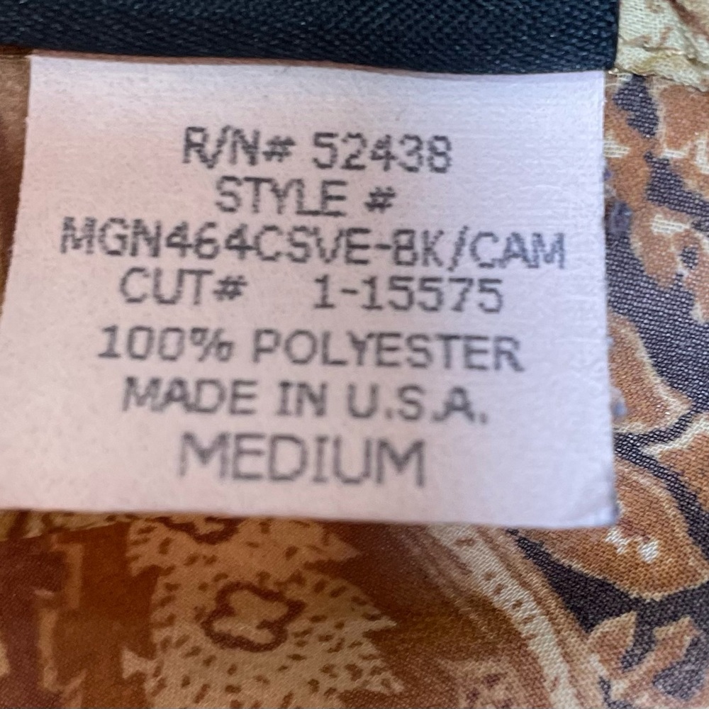 Sheer Gold and Black paisley button up top | Medium - Picture 6 of 9
